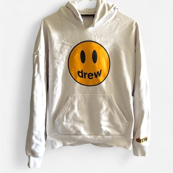DREW Tops - Drew House Smiley Mascot White oversize Hoodie Justin Bieber size XXS/Small